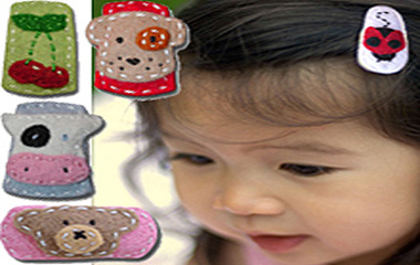 hand stitched baby hair clip