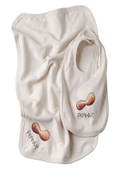 peanut organic burpcloth & bib set