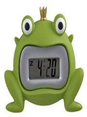 streamline green frog clock