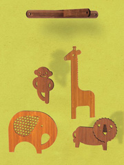 jungle friends bamboo mobile